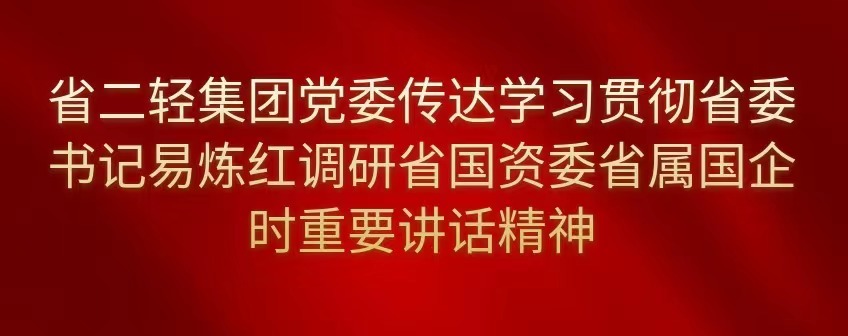 省二輕集團黨委傳達學習貫徹省委書記易煉紅調(diào)研省國資委省屬國企時重要講話精神